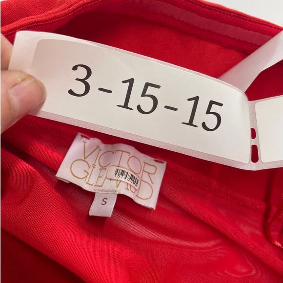 Victor Glemaud Dress Womens Small Red Strapless Mini Ponte‎ Sheer Panel - Picture 7 of 10